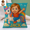 Custom Prince Princess Cartoon Pillow for Kids Custom Name&Photo Cartoon Pillow for Boys Girls Decorative Throw Pillows