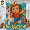 Custom Princess Prince Cartoon Photo Blankets for Kids Custom Photo&Name Blankets for Boys Girls Christmas Gift