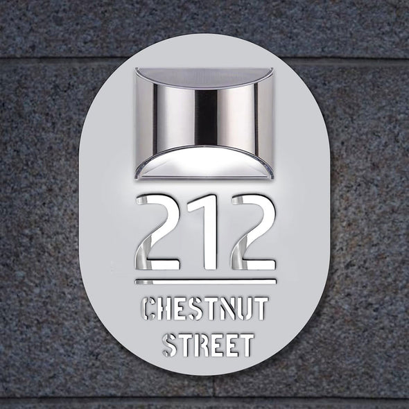 Custom Solar Light House Sign With Door Number Plaque Solar Address Sign Laser Cutting House Plate