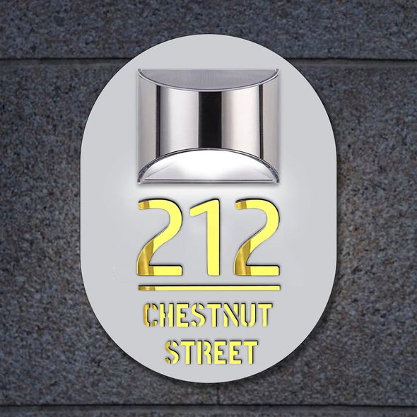 Custom Solar Light House Sign With Door Number Plaque Solar Address Sign Laser Cutting House Plate