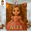 Custom Princess Prince Cartoon Photo Blankets for Kids Custom Photo&Name Blankets for Boys Girls Christmas Gift