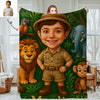 Custom Animal Cartoon Photo Blankets for Kids Custom Photo&Name Blankets for Boys Girls Christmas Gift