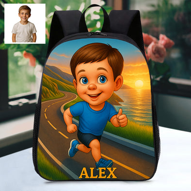 Custom Photo&Name Backpack for Boys Girls Custom Players Cartoon Photo Theme School Bag Children's Shoulder Backpack