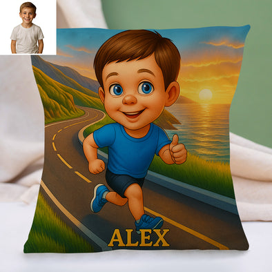 Custom Player Fans Cartoon Pillow for Kids Custom Name&Photo Cartoon Pillow for Boys Girls Decorative Throw Pillows