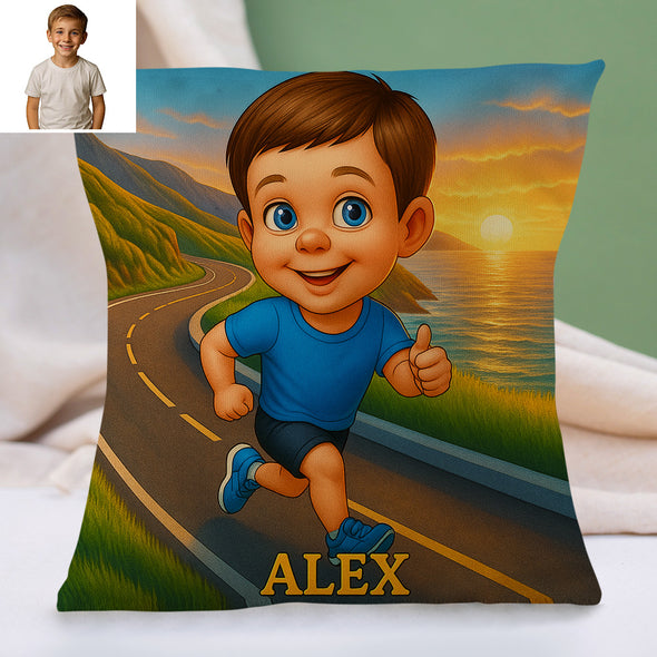 Custom Player Fans Cartoon Pillow for Kids Custom Name&Photo Cartoon Pillow for Boys Girls Decorative Throw Pillows