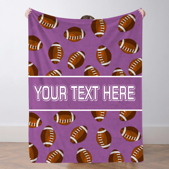 Personalized Football Blanket Sports Throw Blankets Custom Name Blanket Custom Football Team Gift Custom Football Gift