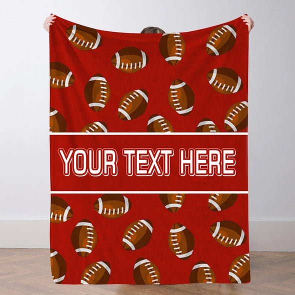 Personalized Football Blanket Sports Throw Blankets Custom Name Blanket Custom Football Team Gift Custom Football Gift
