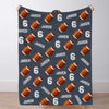 Personalized Football Blanket Custom Football Name Blanket Custom Football Team Gift Custom Football Gift