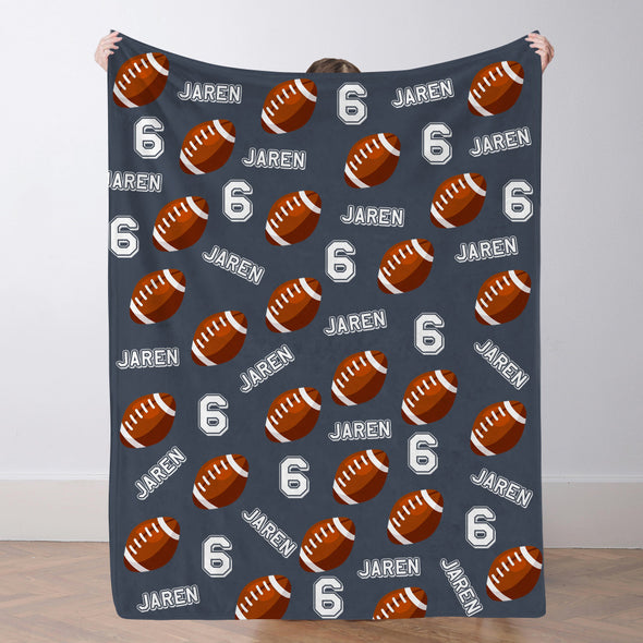 Personalized Football Blanket Custom Football Name Blanket Custom Football Team Gift Custom Football Gift