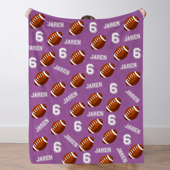 Personalized Football Blanket Custom Football Name Blanket Custom Football Team Gift Custom Football Gift