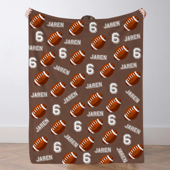 Personalized Football Blanket Custom Football Name Blanket Custom Football Team Gift Custom Football Gift