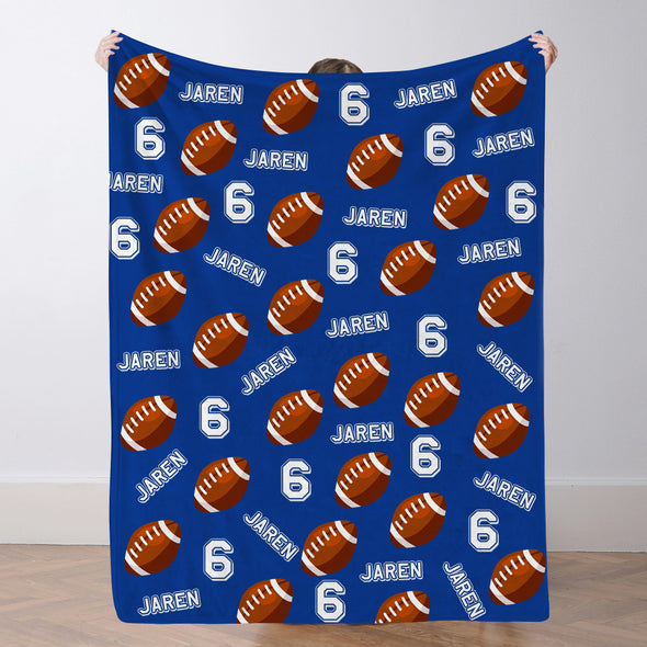 Personalized Football Blanket Custom Football Name Blanket Custom Football Team Gift Custom Football Gift