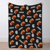 Personalized Football Blanket Custom Football Name Blanket Custom Football Team Gift Custom Football Gift