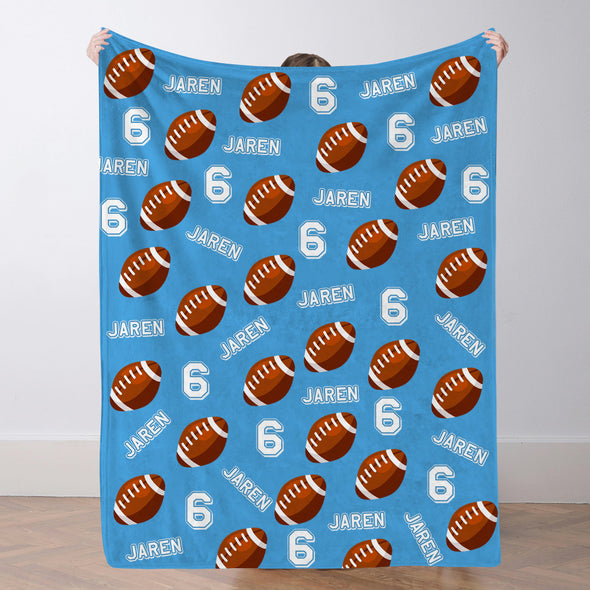 Personalized Football Blanket Custom Football Name Blanket Custom Football Team Gift Custom Football Gift