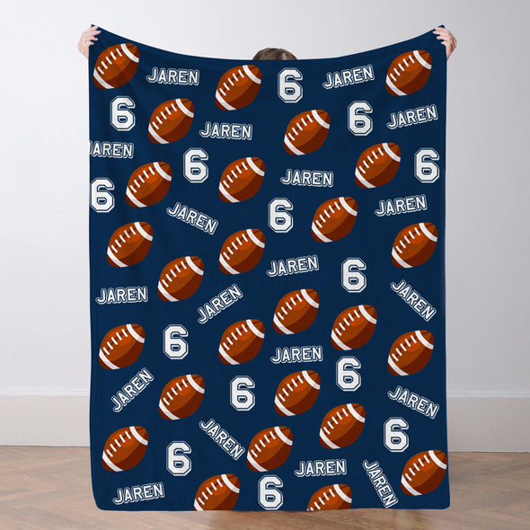 Personalized Football Blanket Custom Football Name Blanket Custom Football Team Gift Custom Football Gift