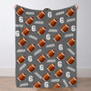 Personalized Football Blanket Custom Football Name Blanket Custom Football Team Gift Custom Football Gift
