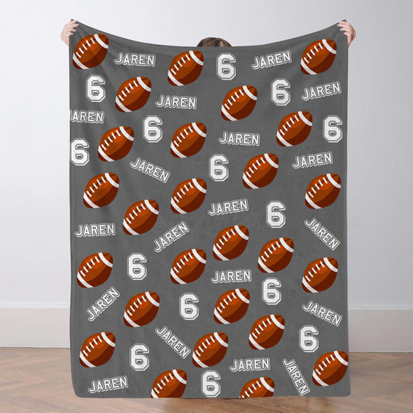 Personalized Football Blanket Custom Football Name Blanket Custom Football Team Gift Custom Football Gift