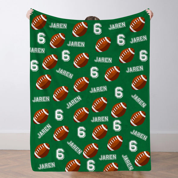 Personalized Football Blanket Custom Football Name Blanket Custom Football Team Gift Custom Football Gift