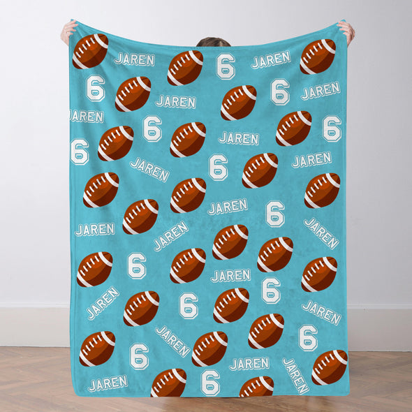 Personalized Football Blanket Custom Football Name Blanket Custom Football Team Gift Custom Football Gift