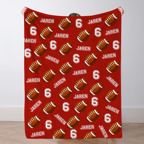 Personalized Football Blanket Custom Football Name Blanket Custom Football Team Gift Custom Football Gift