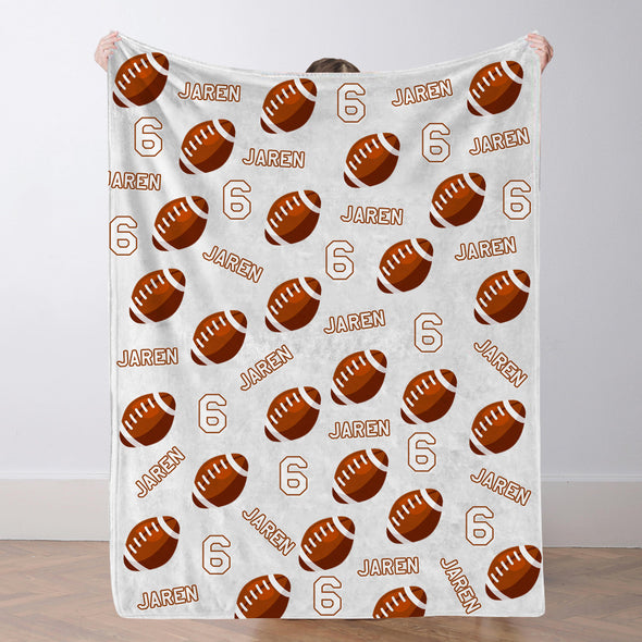 Personalized Football Blanket Custom Football Name Blanket Custom Football Team Gift Custom Football Gift