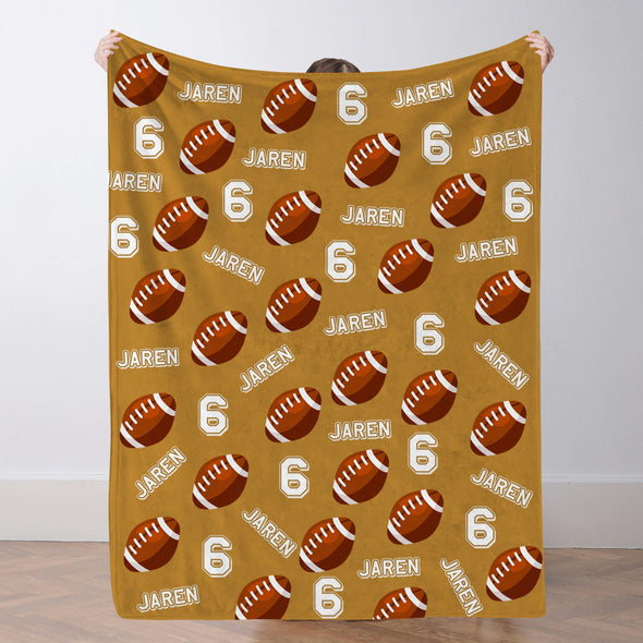 Personalized Football Blanket Custom Football Name Blanket Custom Football Team Gift Custom Football Gift