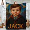Custom Princess Prince Cartoon Photo Blankets for Kids Custom Photo&Name Blankets for Boys Girls Christmas Gift