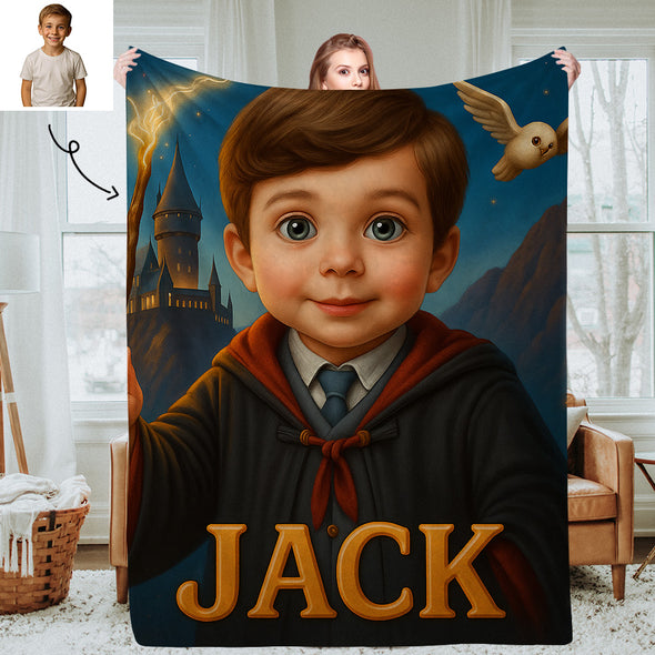 Custom Princess Prince Cartoon Photo Blankets for Kids Custom Photo&Name Blankets for Boys Girls Christmas Gift