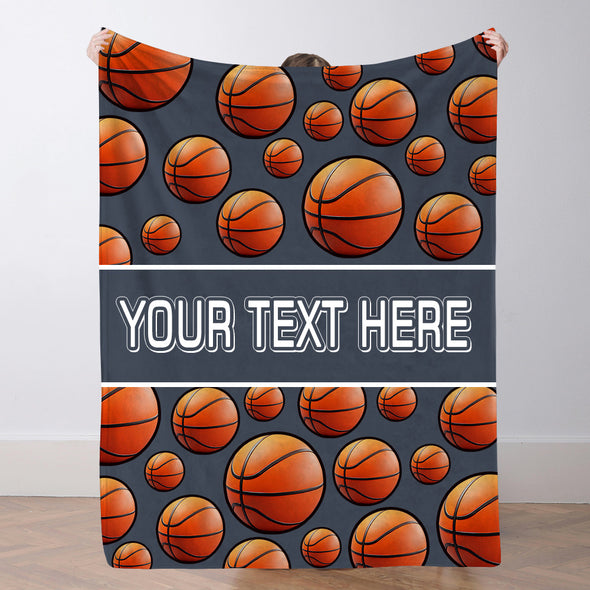 Custom Basketball Blanket Sports Name Throw Blankets Custom Basketball Theme Gifts Basketball Fans Gift