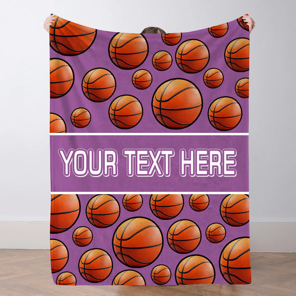 Custom Basketball Blanket Sports Name Throw Blankets Custom Basketball Theme Gifts Basketball Fans Gift