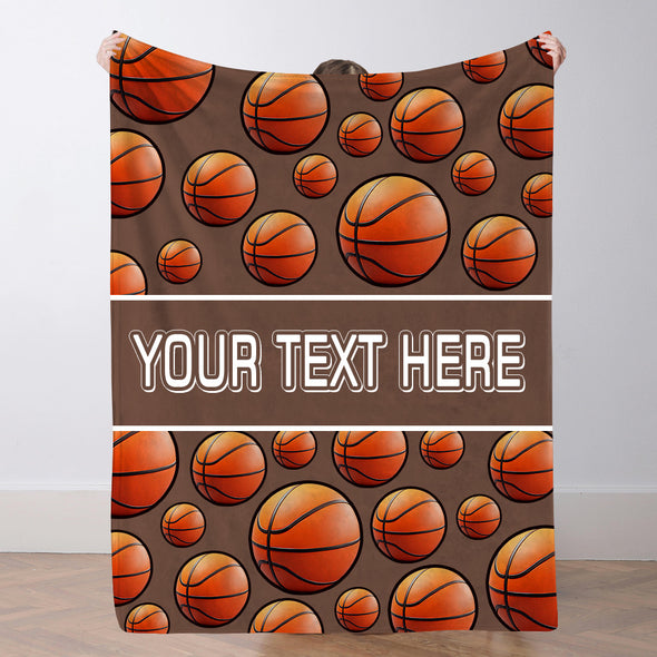 Custom Basketball Blanket Sports Name Throw Blankets Custom Basketball Theme Gifts Basketball Fans Gift