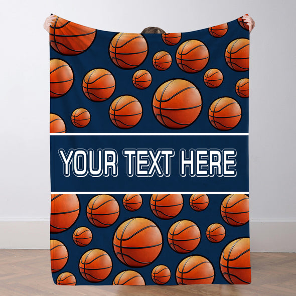 Custom Basketball Blanket Sports Name Throw Blankets Custom Basketball Theme Gifts Basketball Fans Gift