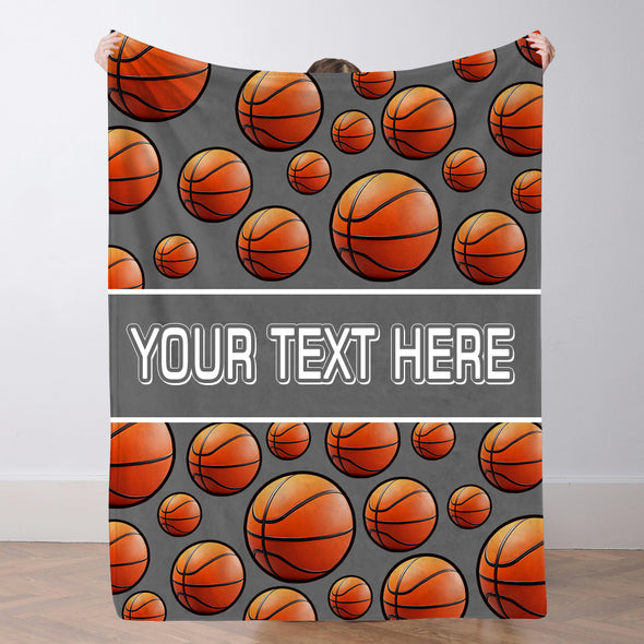 Custom Basketball Blanket Sports Name Throw Blankets Custom Basketball Theme Gifts Basketball Fans Gift