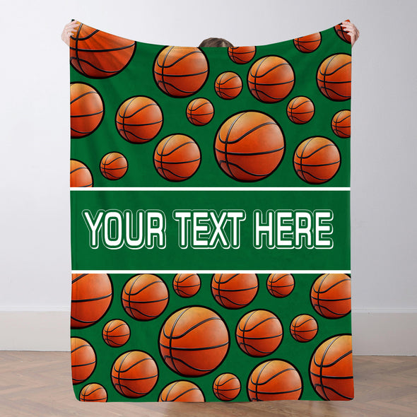 Custom Basketball Blanket Sports Name Throw Blankets Custom Basketball Theme Gifts Basketball Fans Gift