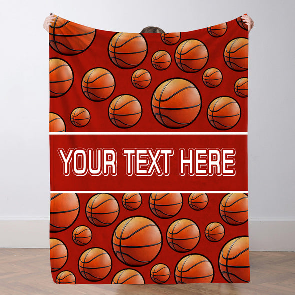 Custom Basketball Blanket Sports Name Throw Blankets Custom Basketball Theme Gifts Basketball Fans Gift