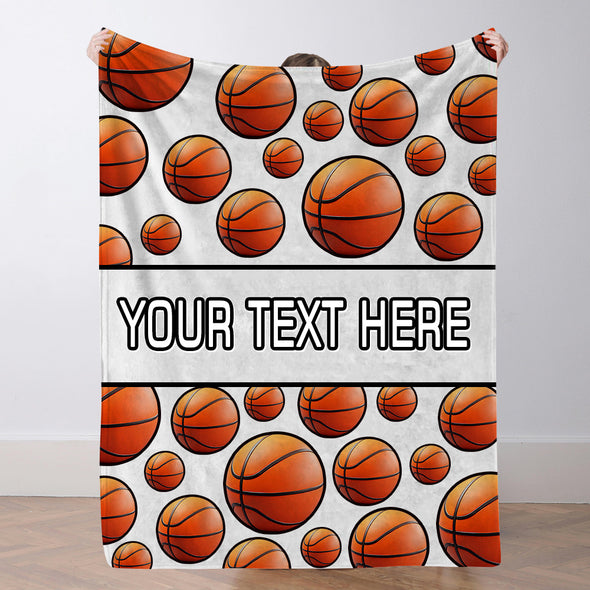 Custom Basketball Blanket Sports Name Throw Blankets Custom Basketball Theme Gifts Basketball Fans Gift