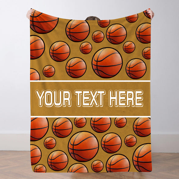 Custom Basketball Blanket Sports Name Throw Blankets Custom Basketball Theme Gifts Basketball Fans Gift