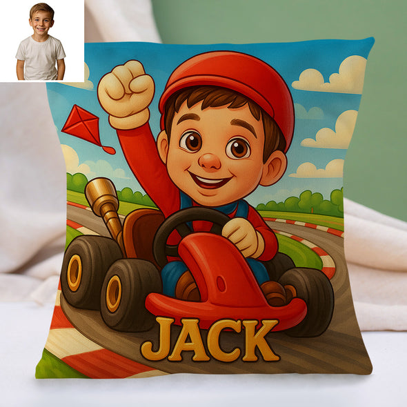 Custom Prince Princess Cartoon Pillow for Kids Custom Name&Photo Cartoon Pillow for Boys Girls Decorative Throw Pillows