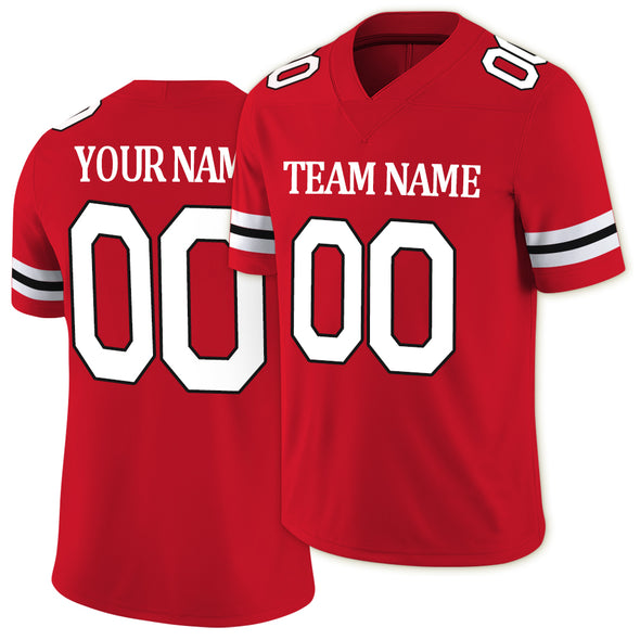 Custom Red Football Jerseys Shirt Personalized Classic Replica Football Team Authentic Jerseys