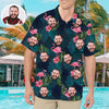 Custom Hawaiian Shirt for Men Summer Tropical Floral Hawaiian Shirt with Face Custom Mens Photo Beach Shirts