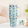 Custom Cat Photo Stainless Steel Tumbler with Handle Custom Cat Photo Cup 40oz Tumbler Christmas Gift