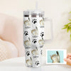 Custom Cat Photo Stainless Steel Tumbler with Handle Custom Cat Photo Cup 40oz Tumbler Christmas Gift