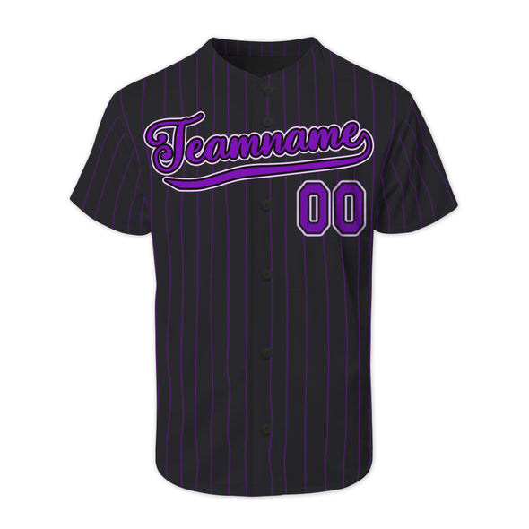 Custom Black Pinstripe Authentic Baseball Jerseys Personalized Varsity Baseball Sports Uniform