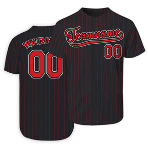 Personalized Black Pinstripe Authentic Baseball Jerseys with Name Logo for Adult Kids