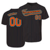 Personalized Black Orange Pinstripe Authentic Baseball Jerseys with Name Logo for Adult Kids