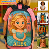 Custom Backpack for Boys Girls Custom Police Pilot Farmer Cartoon Photo Theme School Bag Children's Shoulder Backpack