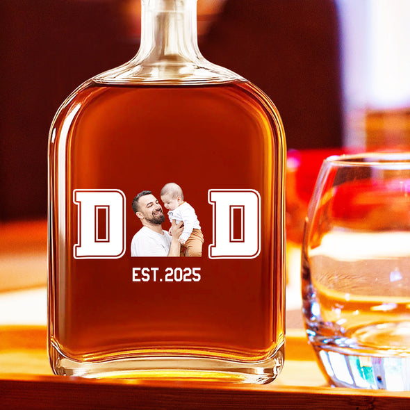 Christmas Gift For Dad Custom Whiskey Bottle for Dad Custom Whisky Decanter Fathers Day Gift