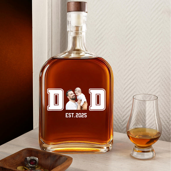 Christmas Gift For Dad Custom Whiskey Bottle for Dad Custom Whisky Decanter Fathers Day Gift