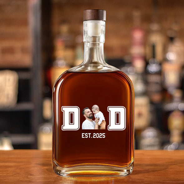 Christmas Gift For Dad Custom Whiskey Bottle for Dad Custom Whisky Decanter Fathers Day Gift