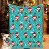 Custom Christmas Dog Cat Blanket Custom Pet Photo Blankets Christmas Pet Fleece Throw Blanket